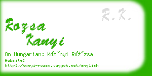 rozsa kanyi business card